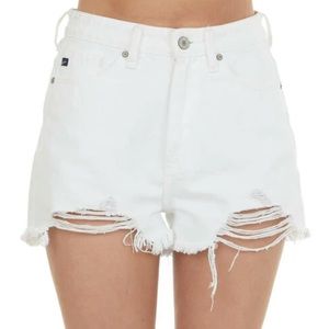 KanCan white denim shorts
